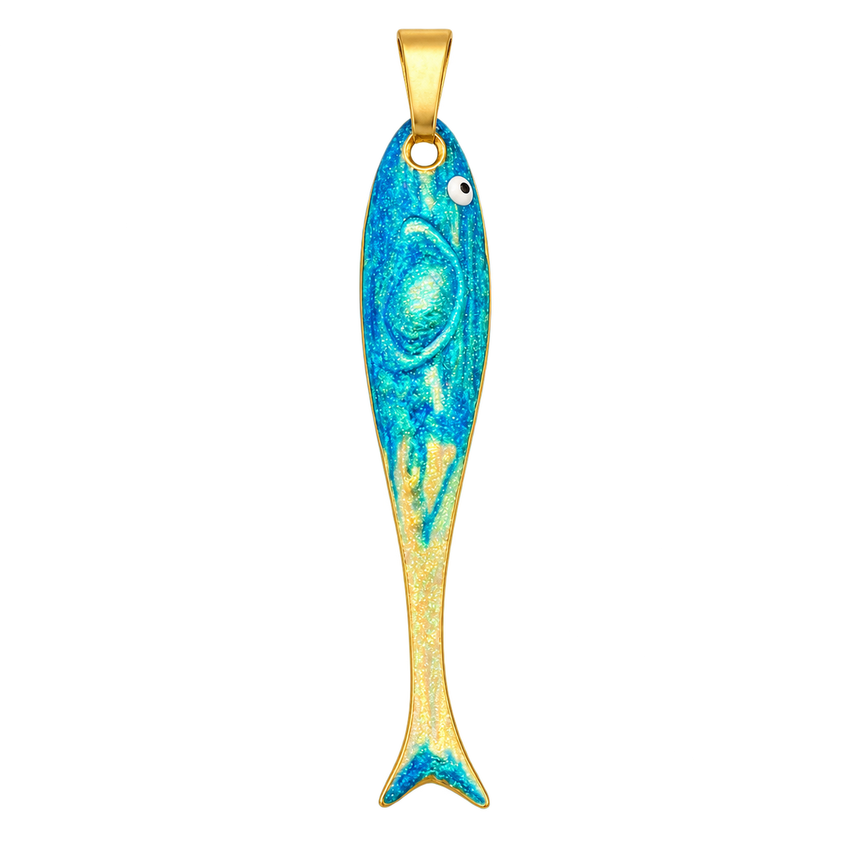 Enamel Fish - Blue